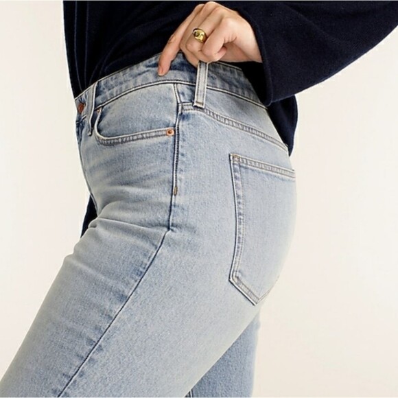 J.CREW Women’s Light Wash Classic Straight Jeans Size 32 High Rise Cotton Denim - Picture 12 of 13